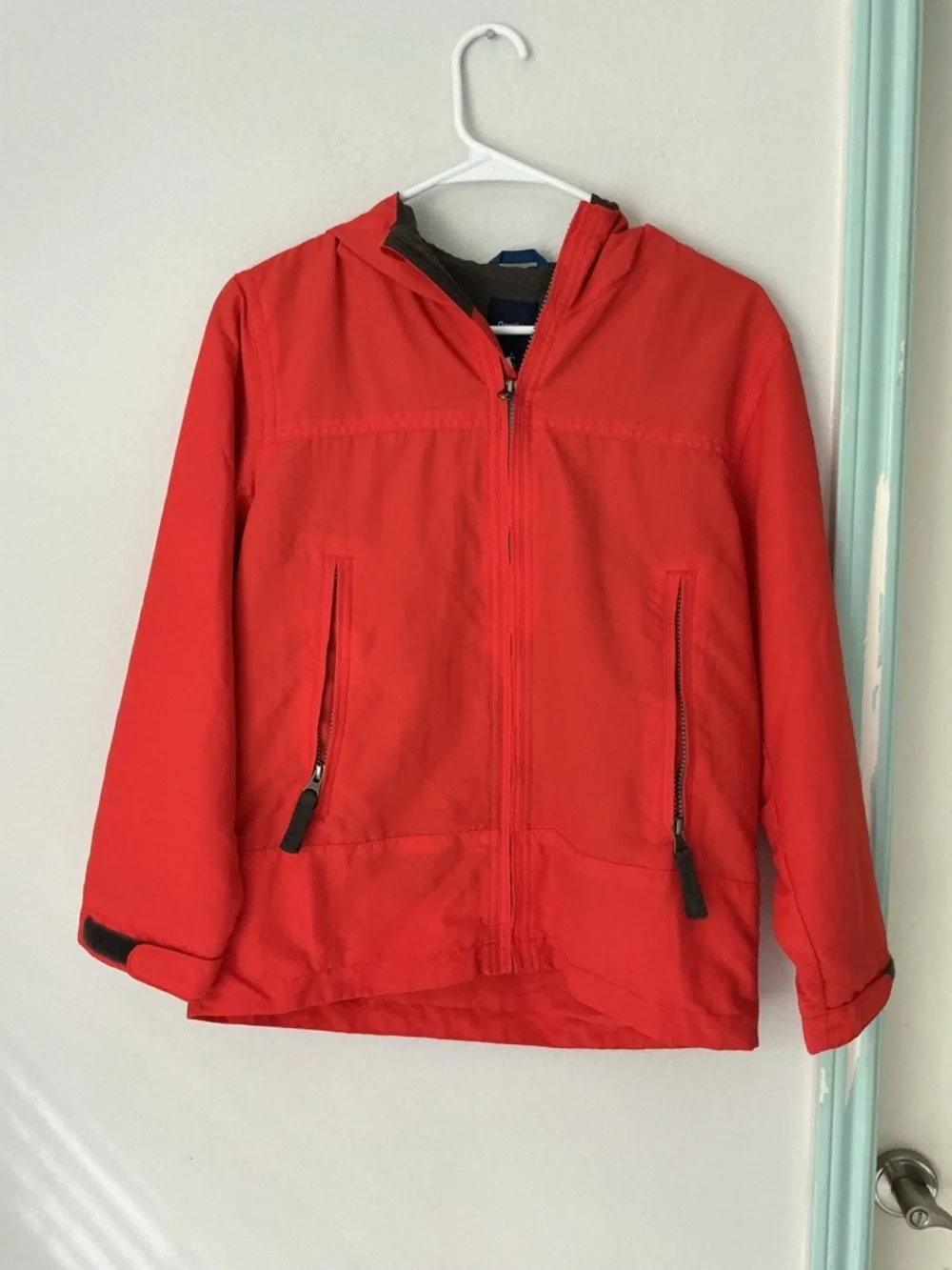 GAP Kids Red Hooded Zip Rain Jacket